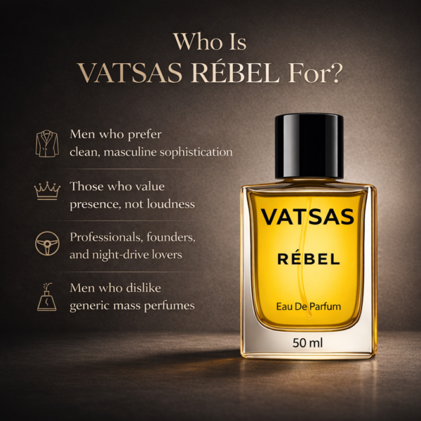 VATSAS REBEL Perfume Gift Set for Men | Body Spray 50ml + Car Hanging Diffuser 10ml