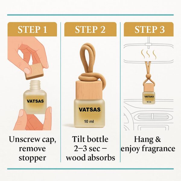 VATSAS REBEL Pack of 2 Car Hanging Perfume Diffuser Pod 10ml | Luxury Car Fragrance with Wooden Cap & Rope