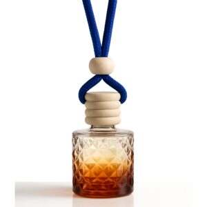 REBEL Luxury Car Perfume (8ml) | Long Lasting Hanging Car Freshener | Wooden Cap Diffuser Bottle | Premium Lavender & Sandal Aroma | Car Air Freshener for Men | Strong Yet Smooth Car Fragrance