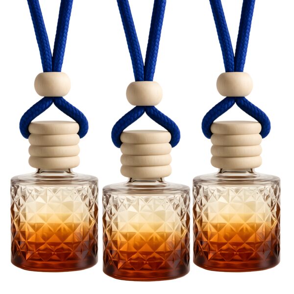 REBEL Luxury Car Perfume (8ml) | Long Lasting Hanging Car Freshener | Wooden Cap Diffuser Bottle | Premium Lavender & Sandal Aroma | Car Air Freshener for Men | Strong Yet Smooth Car