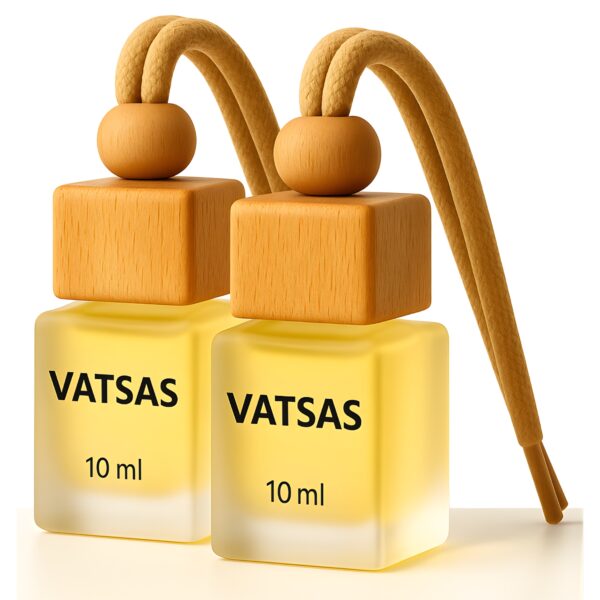 VATSAS REBEL Pack of 2 Car Hanging Perfume Diffuser Pod 10ml | Luxury Car Fragrance with Wooden Cap & Rope