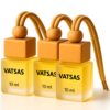 VATSAS REBEL Pack of 3 Car Hanging Perfume Diffuser Pod 10ml | Luxury Car Fragrance with Wooden Cap & Rope