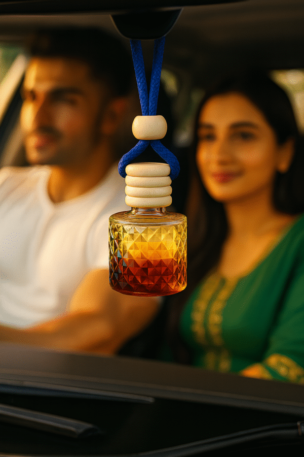 REBEL Luxury Car Perfume (8ml) | Long Lasting Hanging Car Freshener | Wooden Cap Diffuser Bottle | Premium Lavender & Sandal Aroma | Car Air Freshener for Men | Strong Yet Smooth Car