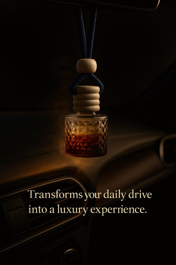 REBEL Luxury Car Perfume (8ml) | Long Lasting Hanging Car Freshener | Wooden Cap Diffuser Bottle | Premium Lavender & Sandal Aroma | Car Air Freshener for Men | Strong Yet Smooth Car