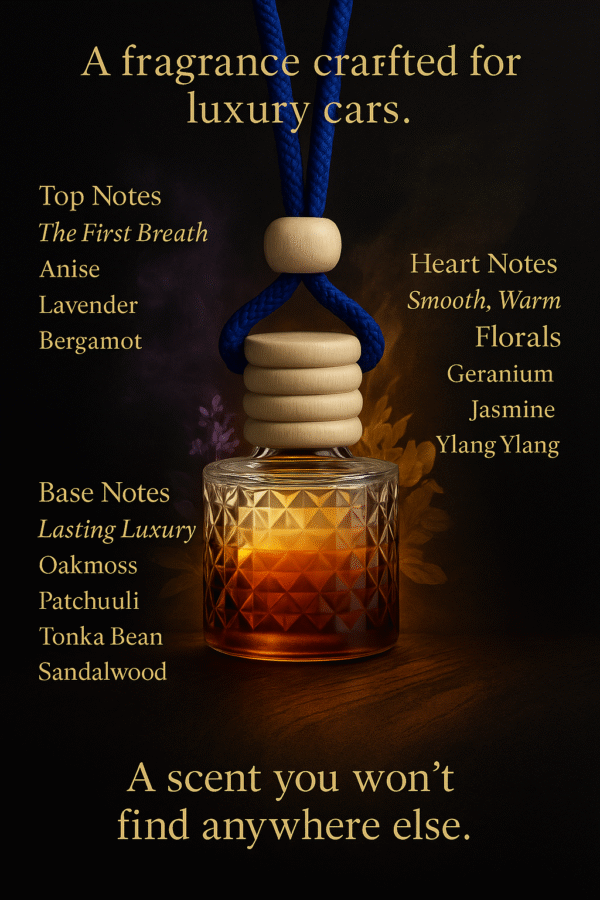 REBEL Luxury Car Perfume (8ml) | Long Lasting Hanging Car Freshener | Wooden Cap Diffuser Bottle | Premium Lavender & Sandal Aroma | Car Air Freshener for Men | Strong Yet Smooth Car