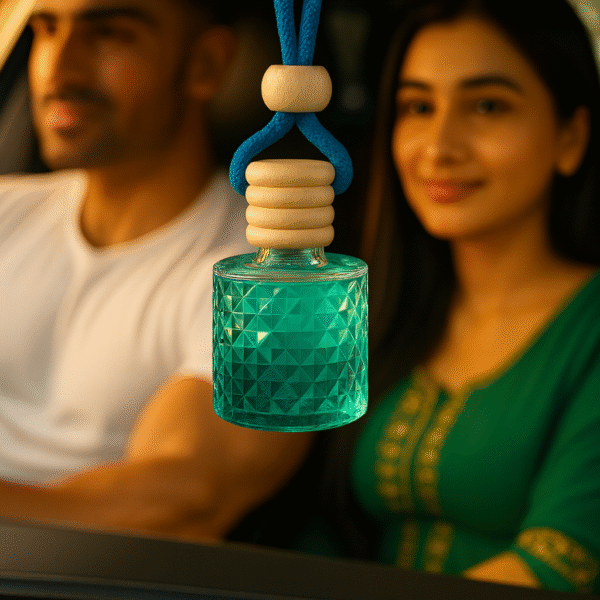 REBEL Luxury Car Perfume (8ml) | Long Lasting Hanging Car Freshener | Wooden Cap Diffuser Bottle | Premium Lavender & Sandal Aroma | Car Air Freshener for Men | Strong Yet Smooth Car Fragrance