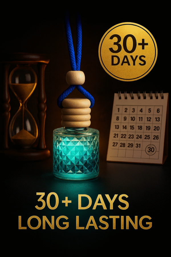 REBEL Luxury Car Perfume (8ml) | Long Lasting Hanging Car Freshener | Wooden Cap Diffuser Bottle | Premium Lavender & Sandal Aroma | Car Air Freshener for Men | Strong Yet Smooth Car Fragrance