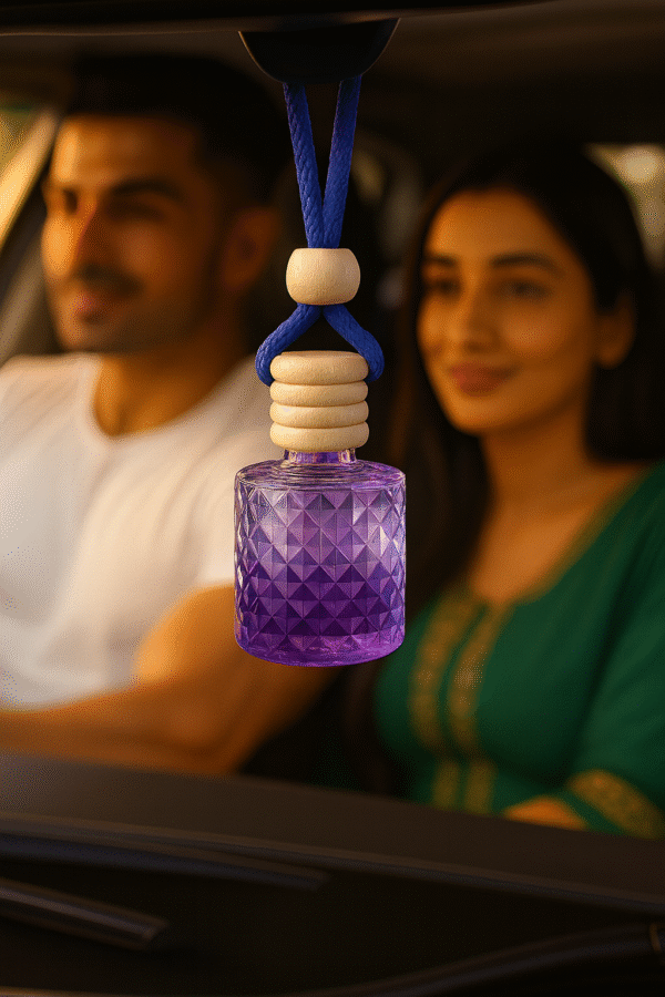 REBEL Luxury Car Perfume (8ml) | Long Lasting Hanging Car Freshener | Wooden Cap Diffuser Bottle | Premium Lavender & Sandal Aroma | Car Air Freshener for Men | Strong Yet Smooth Car Fragrance