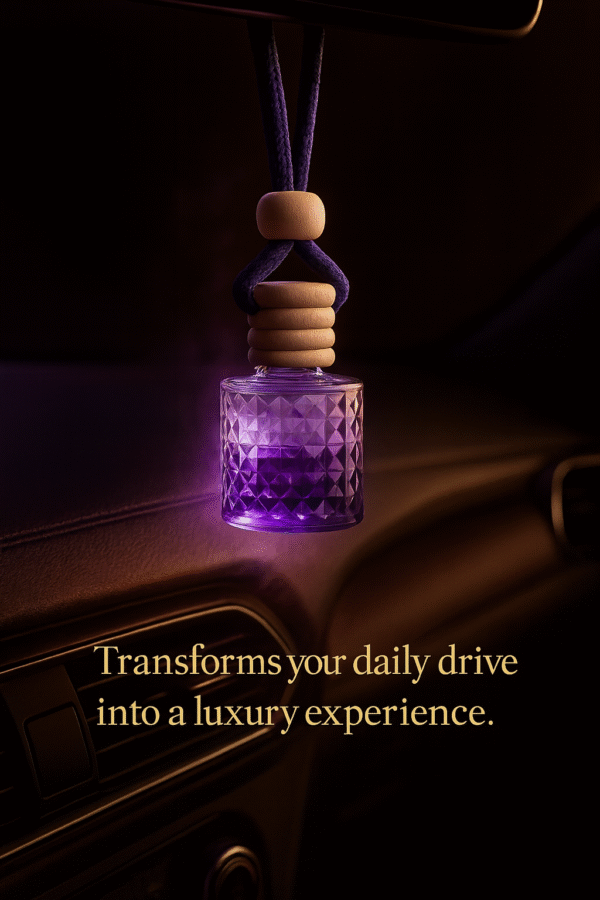 REBEL Luxury Car Perfume (8ml) | Long Lasting Hanging Car Freshener | Wooden Cap Diffuser Bottle | Premium Lavender & Sandal Aroma | Car Air Freshener for Men | Strong Yet Smooth Car Fragrance