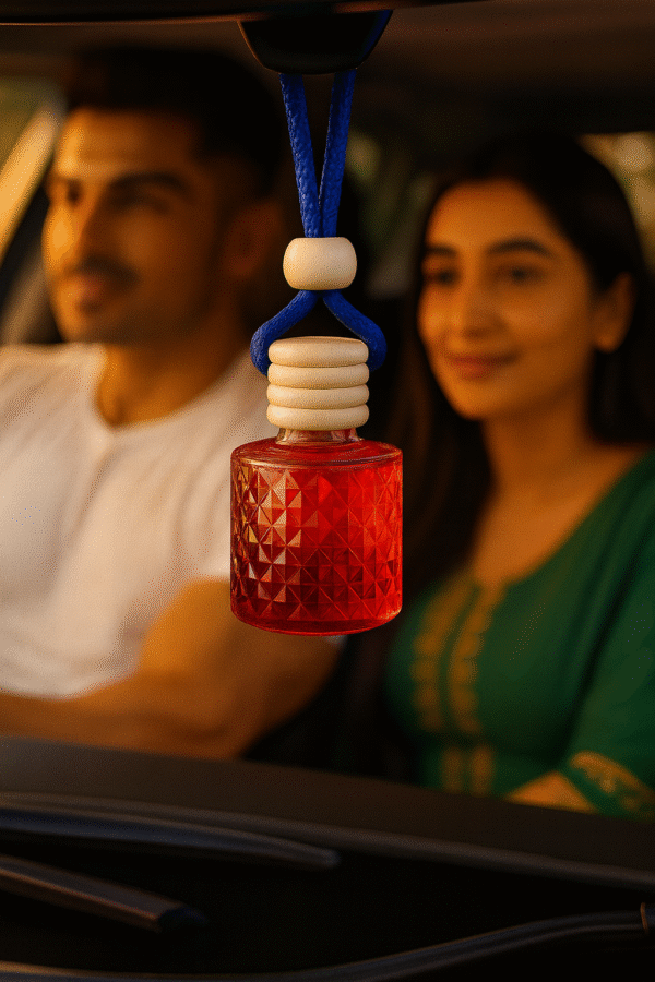 REBEL Luxury Car Perfume (8ml) | Long Lasting Hanging Car Freshener | Wooden Cap Diffuser Bottle | Premium Lavender & Sandal Aroma | Car Air Freshener for Men | Strong Yet Smooth Car Fragrance