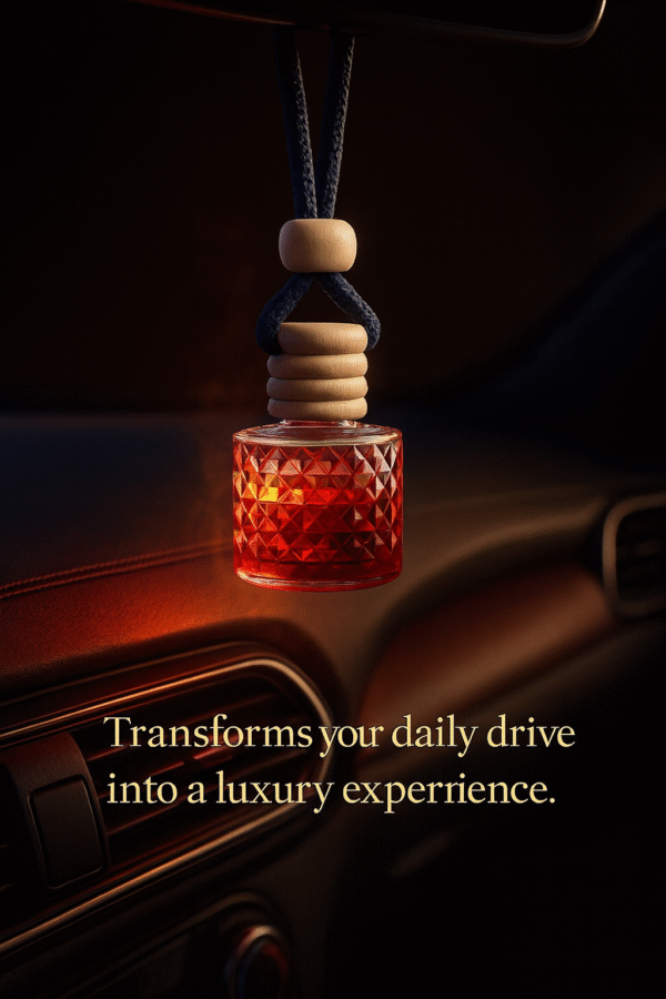 REBEL Luxury Car Perfume (8ml) | Long Lasting Hanging Car Freshener | Wooden Cap Diffuser Bottle | Premium Lavender & Sandal Aroma | Car Air Freshener for Men | Strong Yet Smooth Car Fragrance