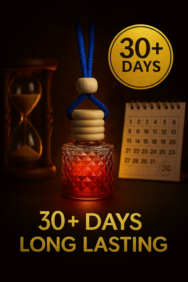 REBEL Luxury Car Perfume (8ml) | Long Lasting Hanging Car Freshener | Wooden Cap Diffuser Bottle | Premium Lavender & Sandal Aroma | Car Air Freshener for Men | Strong Yet Smooth Car Fragrance