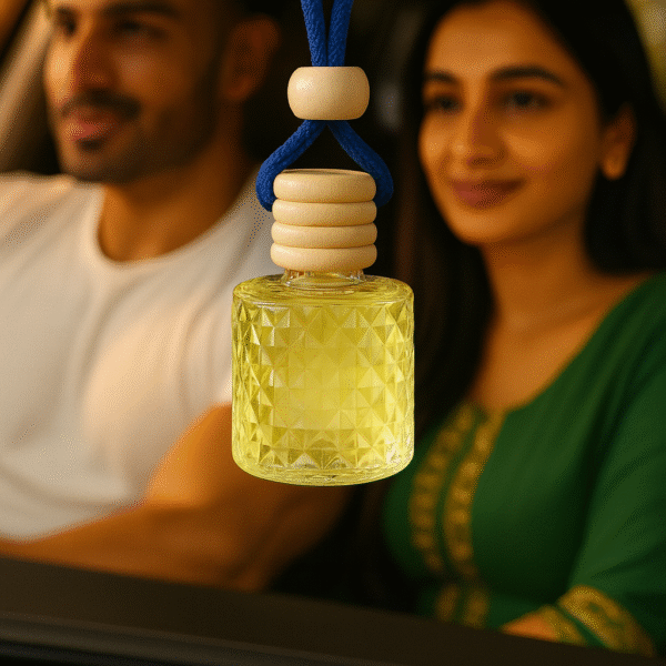 REBEL Luxury Car Perfume (8ml) | Long Lasting Hanging Car Freshener | Wooden Cap Diffuser Bottle | Premium Lavender & Sandal Aroma | Car Air Freshener for Men | Strong Yet Smooth Car Fragrance