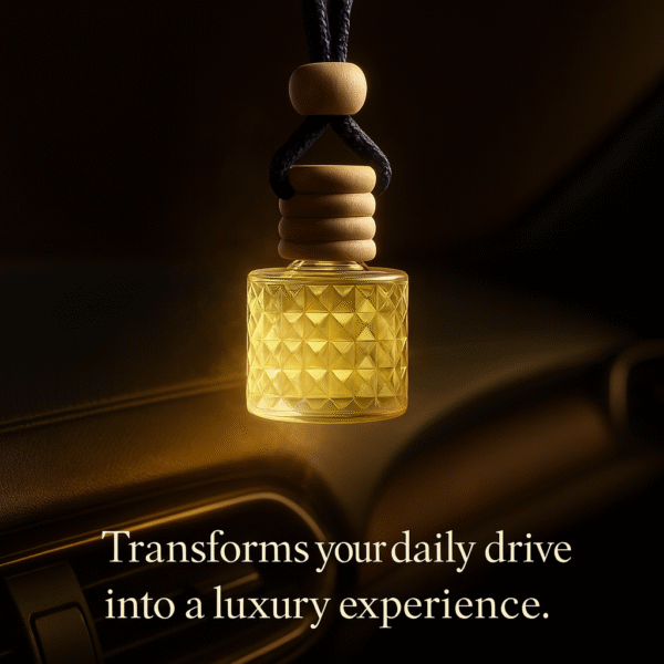 REBEL Luxury Car Perfume (8ml) | Long Lasting Hanging Car Freshener | Wooden Cap Diffuser Bottle | Premium Lavender & Sandal Aroma | Car Air Freshener for Men | Strong Yet Smooth Car Fragrance